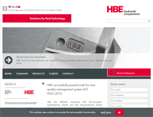 Tablet Screenshot of hbe-hydraulics.com